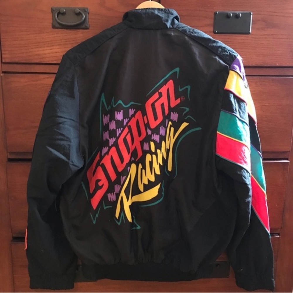 Snap Racing Black Multicolor Men's Racing Jacket - Picture 2 of 8